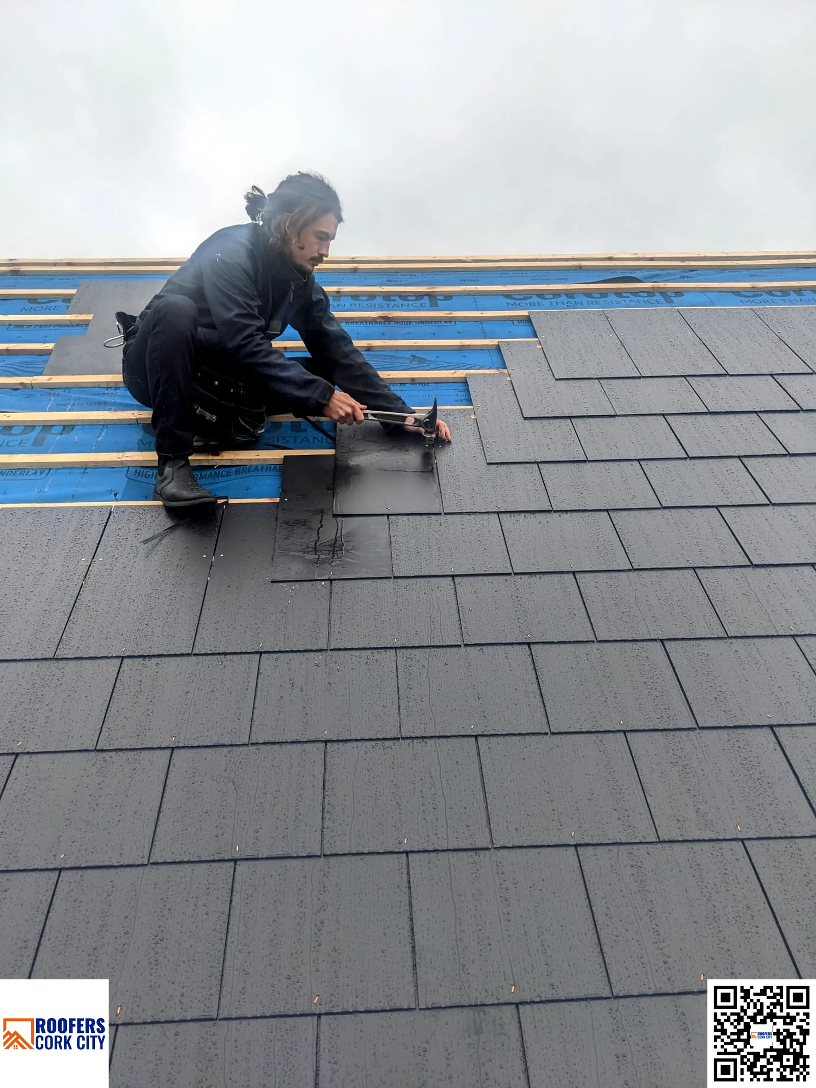 Roofing project with clean finish