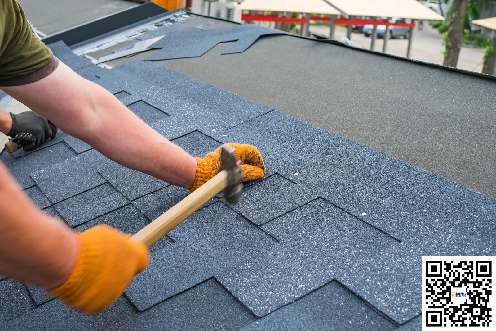 roofing work background
